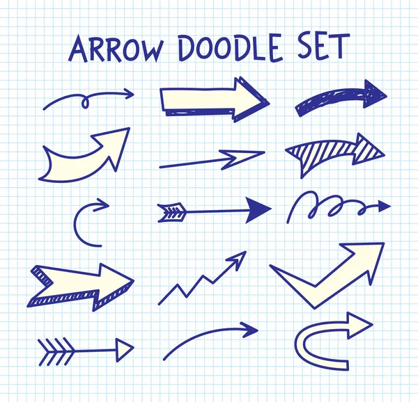 Set of arrow doodle — Stock Vector