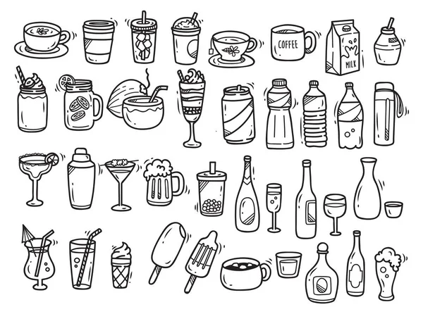 İçecekler kümesi doodle 