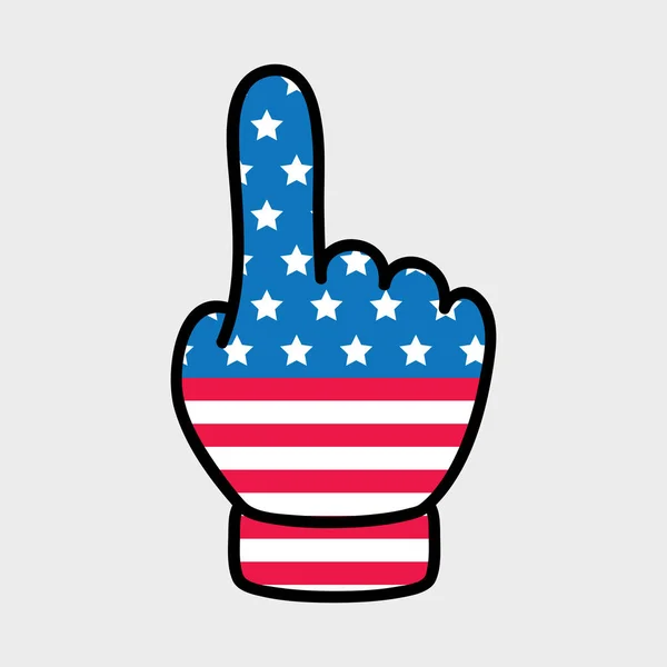 Hand met Amerikaanse vlag — Stockvector