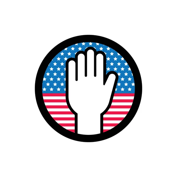 Hand mit amerikanischer Flagge — Stockvektor