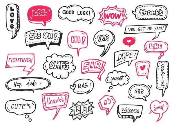 Set of cute speech bubble — Stock Vector