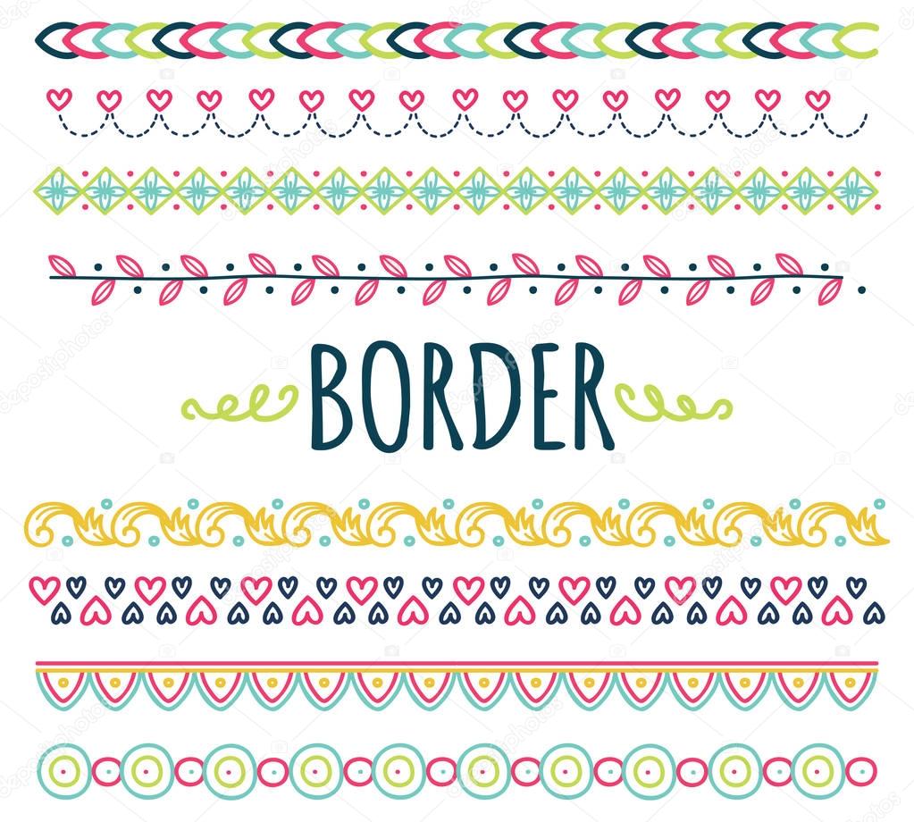 Set of  hand drawn border