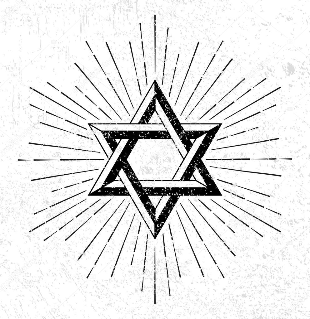 Vintage style star of David symbol 