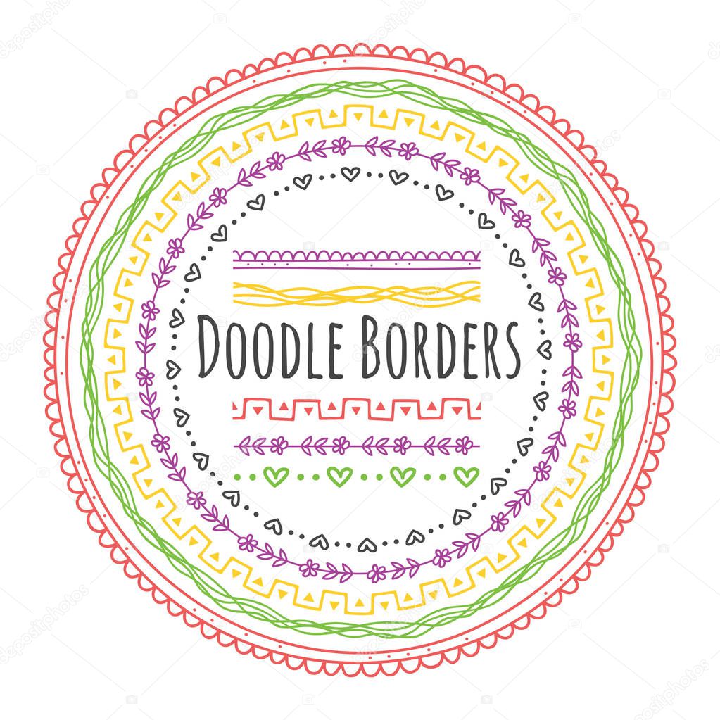 Set of doodle border