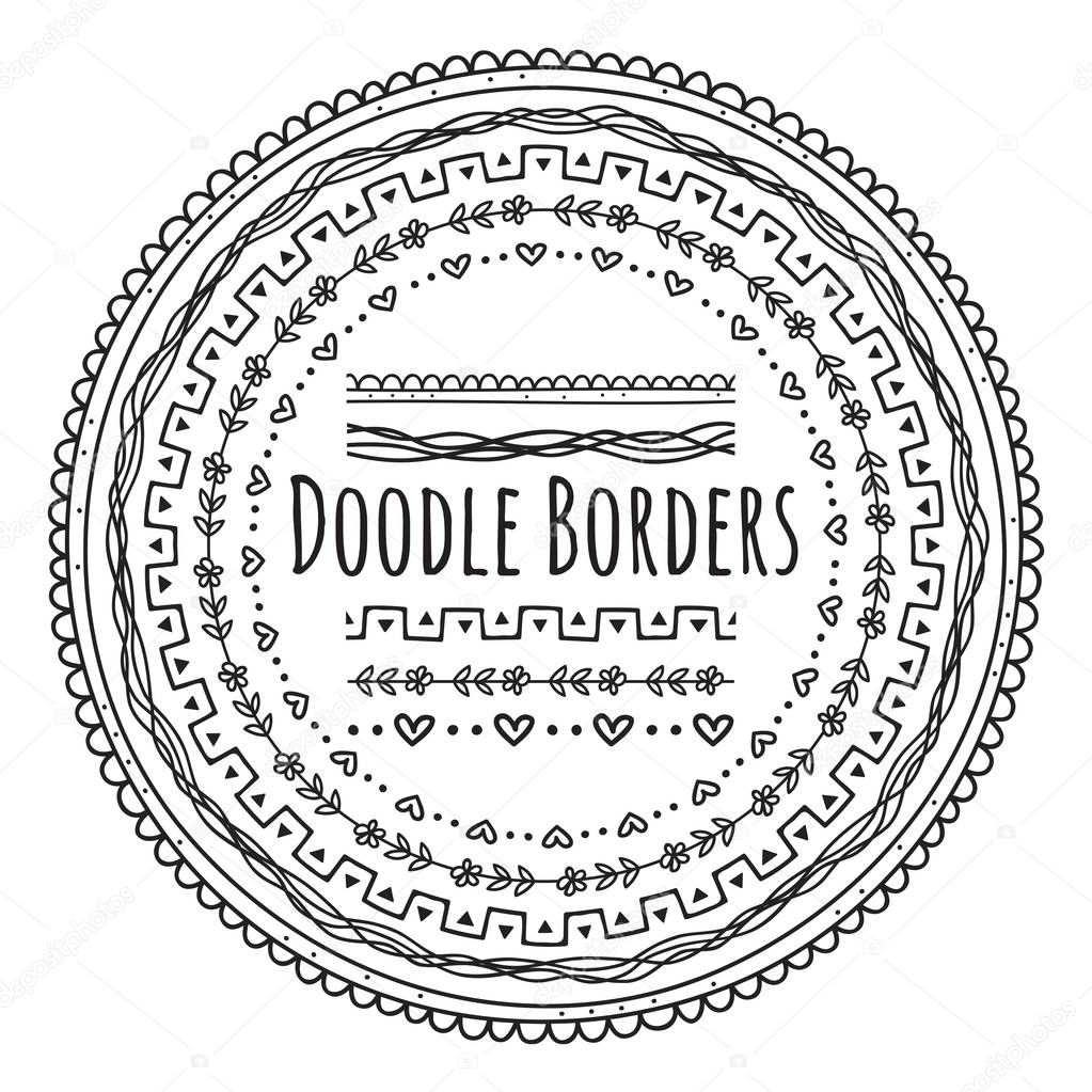 Set of doodle border