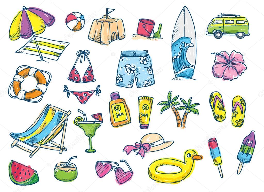 Beach theme doodle 