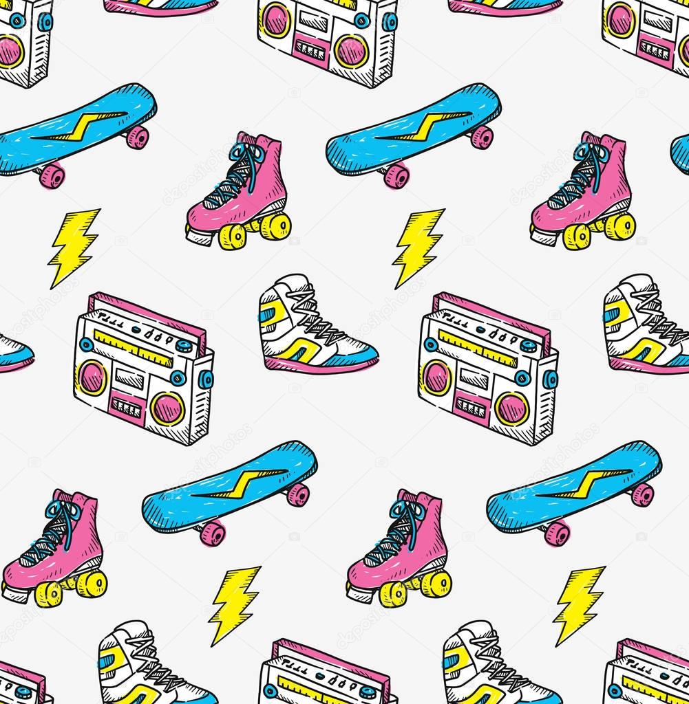 Vintage theme background with sneaker
