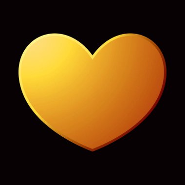 izole altın kalp simgesi 