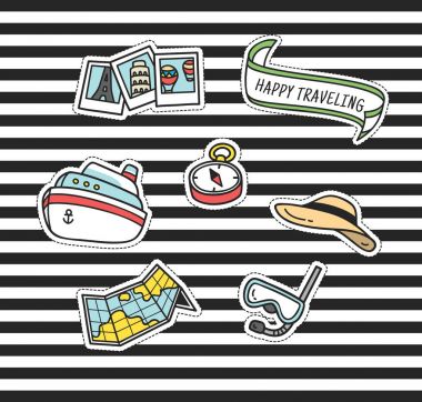 Sevimli çizgi yama koleksiyonu