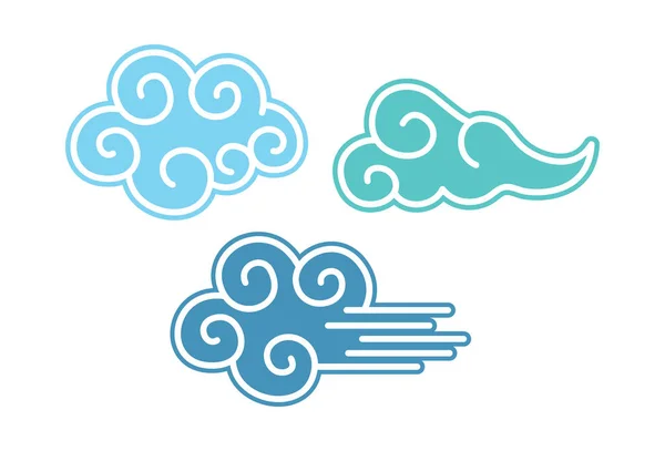 รูปภาพเมฆสไตล์เอเชีย — ภาพเวกเตอร์สต็อก