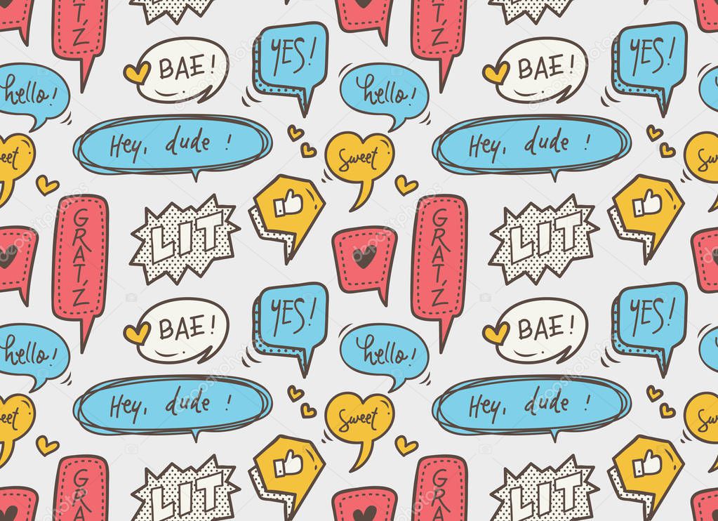 speech bubbles seamless background