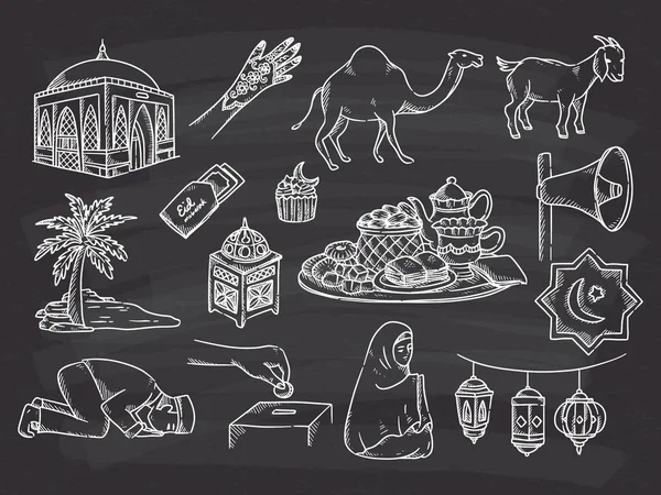Iszlám doodle, alkalmas a ramadán — Stock Vector