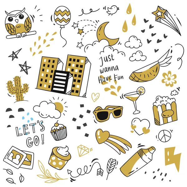 Büyük izole üzerinde beyaz arka plan ayarlayın. şirin doodle