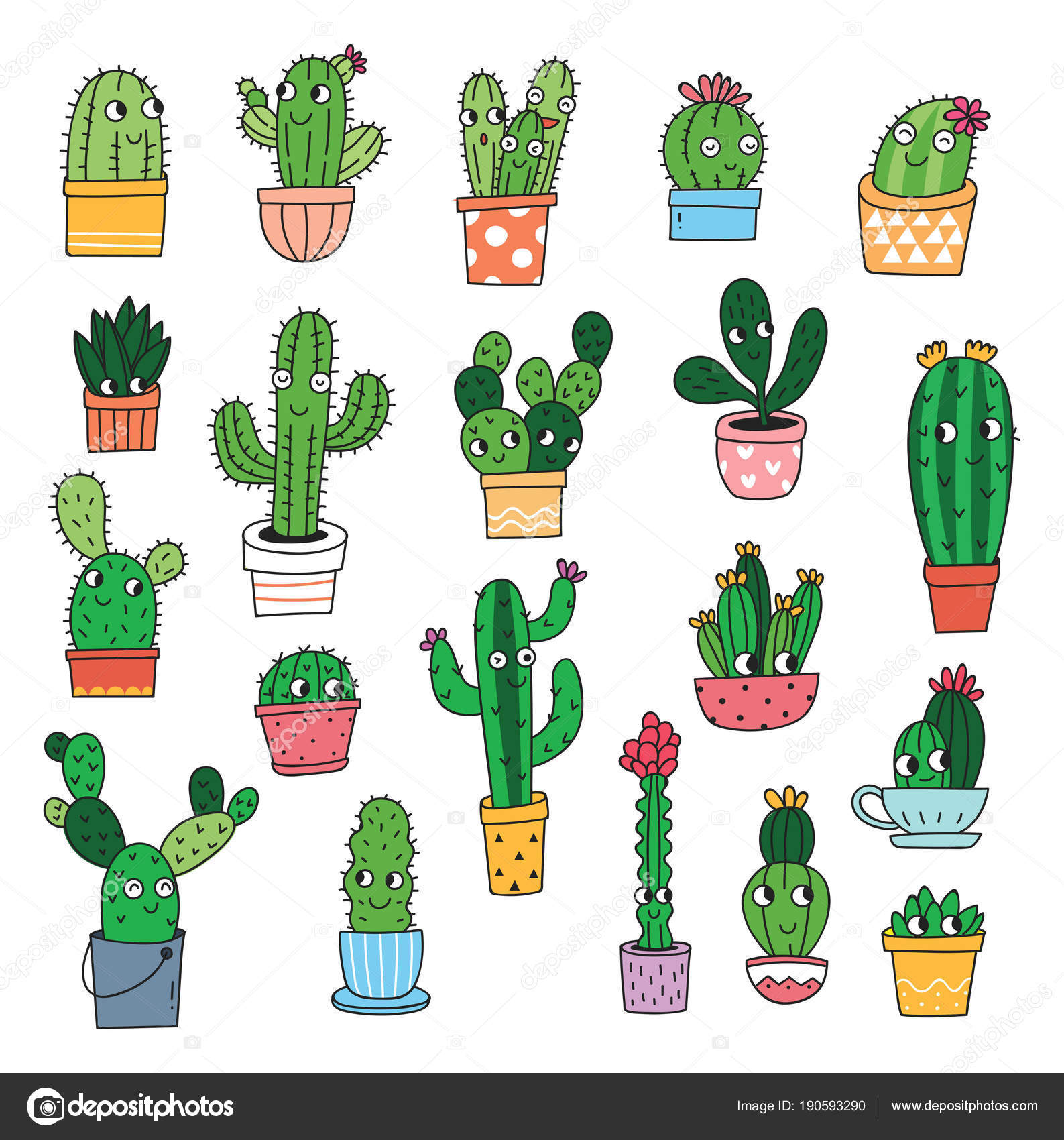 Download Cactus, Sticker, Cartoon. Royalty-Free Vector Graphic