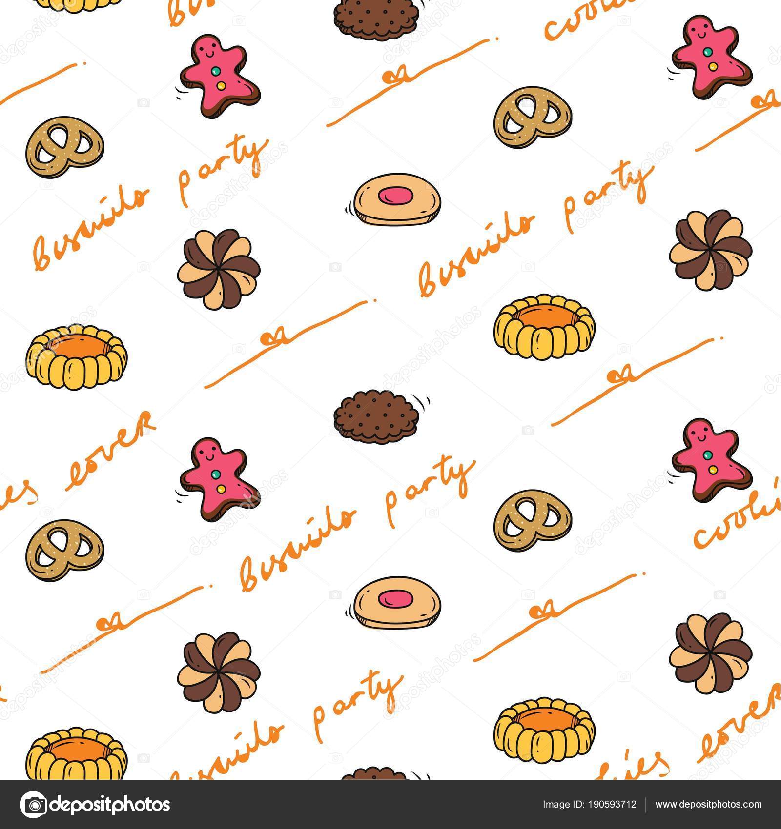 Cute Biscuits Seamless Background Stock Vector Image by ©mhatzapa