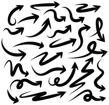 Elle çizilmiş ok doodle kümesi