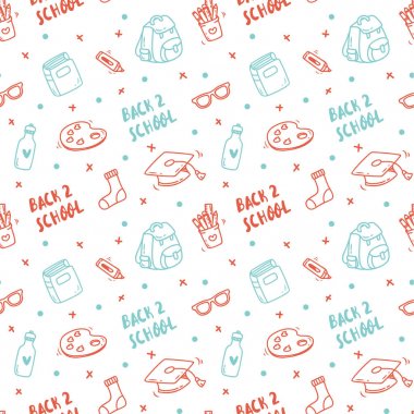 Doodle tarzı geri planda okul için