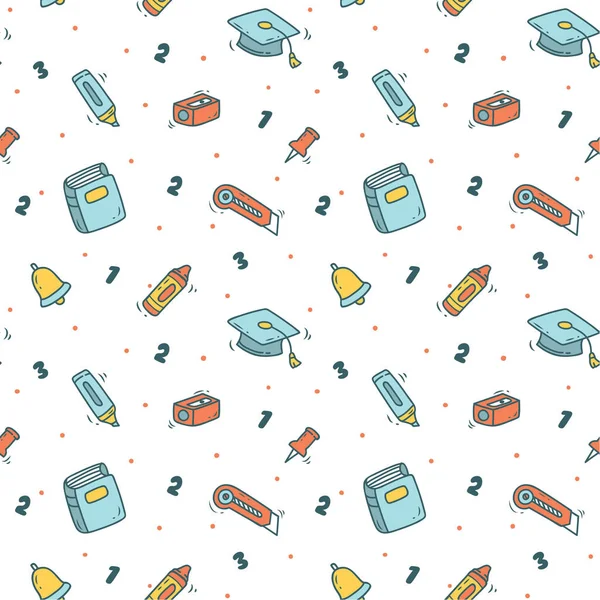 Terug Naar School Doodle Achtergrond Vectorillustratie — Stockvector