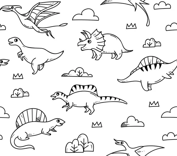 Cartoon Dinosaurier Bakgrund Vektorillustration — Stock vektor