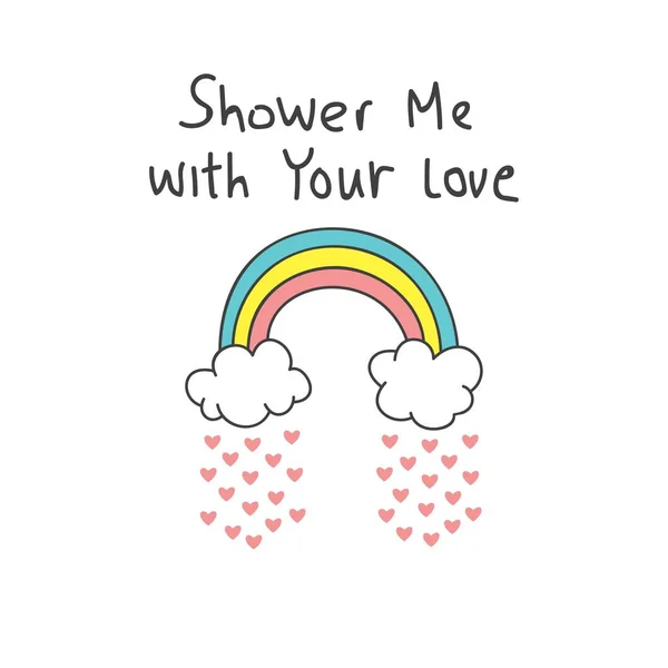 Cool Tshirt Design Doodle Style Shower Your Love — Stockvector