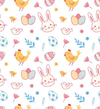 Paskalya sorunsuz arka plan, vektör çizim 