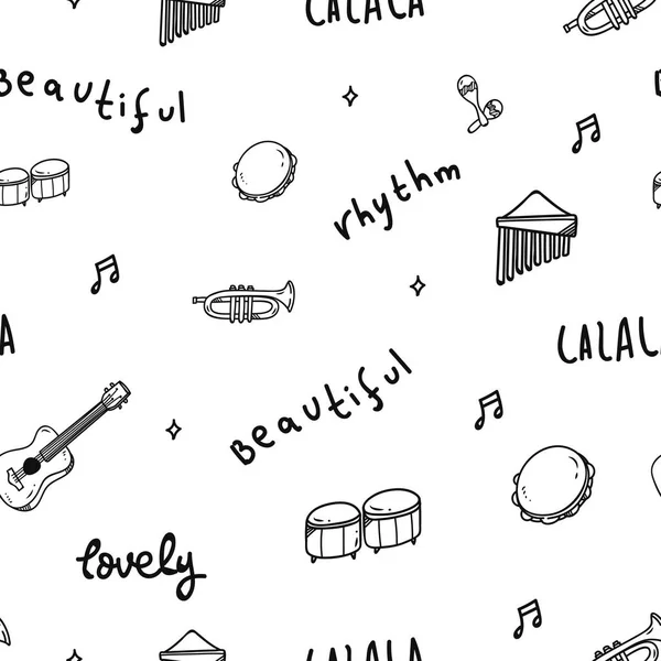 Music Seamless White Background Vector Illustration — Stock Vector