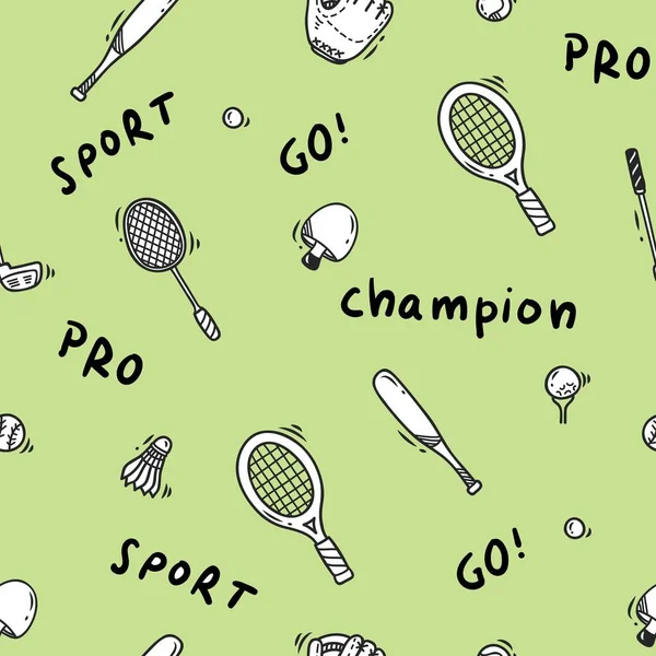 Sport Doodle Fond Sans Couture Vecteur — Image vectorielle