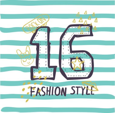 on altı t gömlek tasarım, vektör çizim 