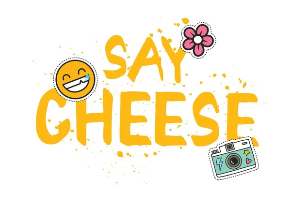 Shirt Design Quotes Say Cheese — Stock Vector