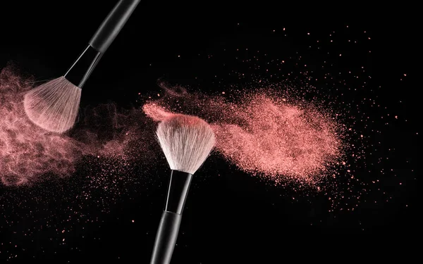 Make-up brushes background — Stock Photo, Image