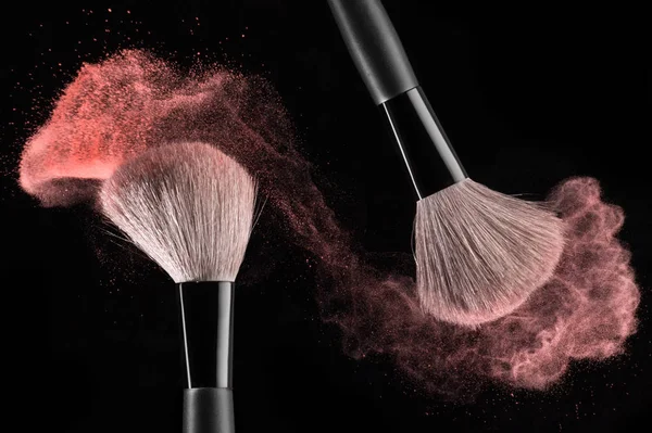 Make-up brushes background — Stock Photo, Image