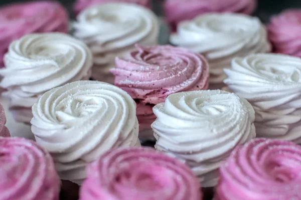 Pink marshmallows background — Stock Photo, Image