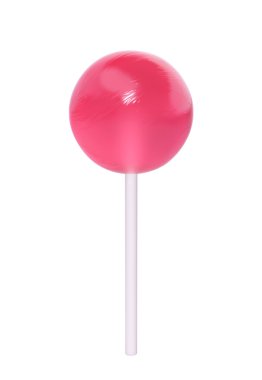 Beyaz izole pembe lolipop