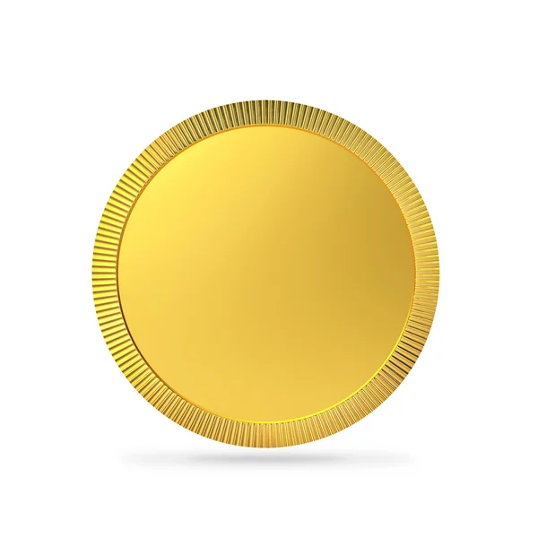 클리핑 패스와 함께 빈 골드 동전, 골드 메달 — 스톡 사진
