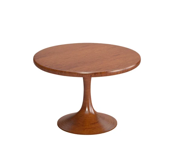 Yuvarlak ahşap masa üzerinde beyaz izole