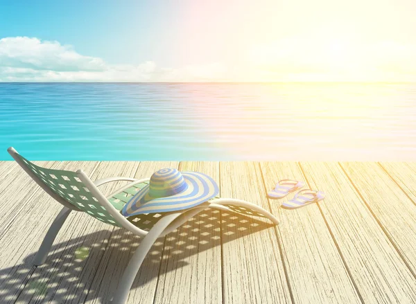 Letní dovolená na pláži, halo efekt — Stock fotografie