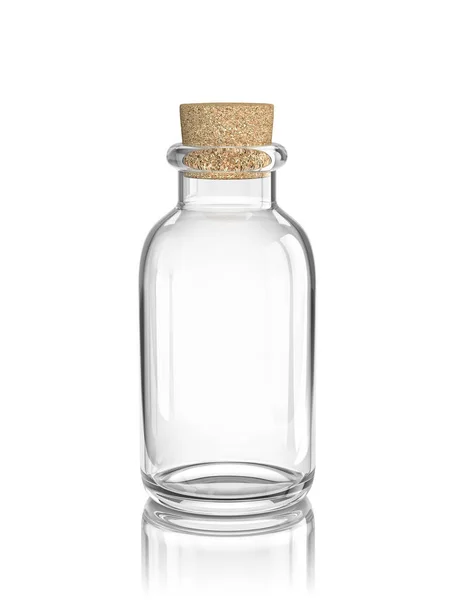 Bottiglia vuota di vetro con sughero — Foto Stock