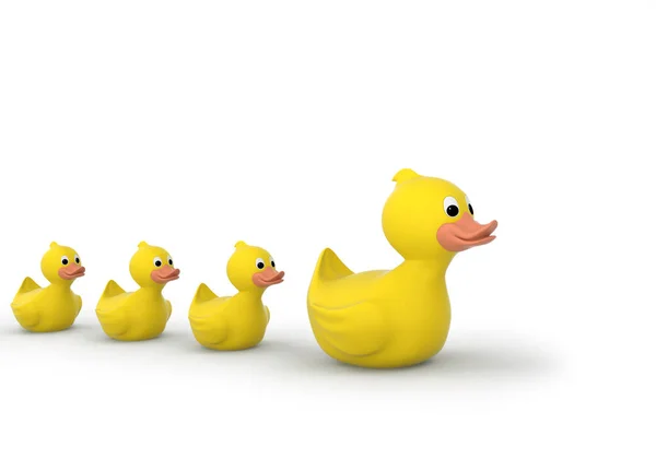 Rubber duck family with clipping path — Stock Photo, Image