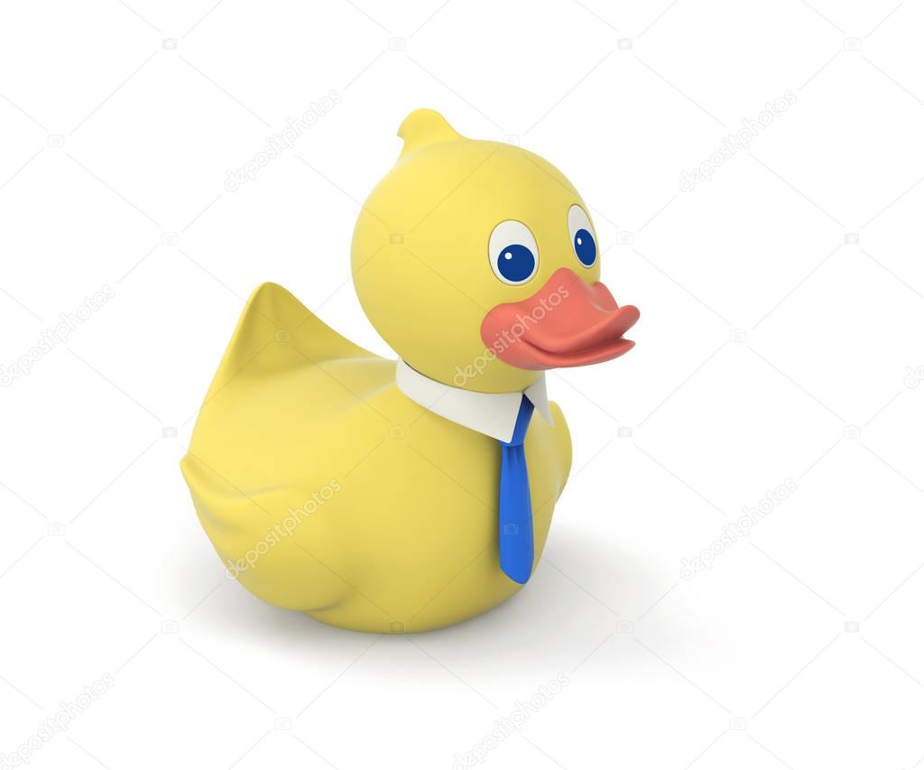 Business rubber duck with tie, included clipping path