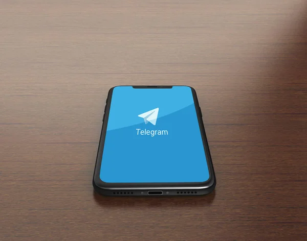 Kiev, Ukrayna - 4 Ocak 2018: 3d Render bir siyah iphone X w