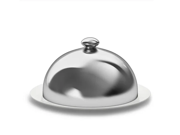 クリッピング パスと磁器の皿のクローシュ — ストック写真