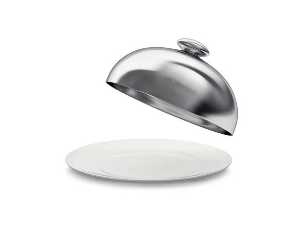 Porcelanowe naczynia z otwartych cloche — Zdjęcie stockowe