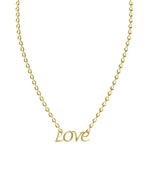 Golden necklace with word Love — Stock Photo, Image