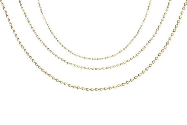 Three gold necklaces — Stock Photo, Image