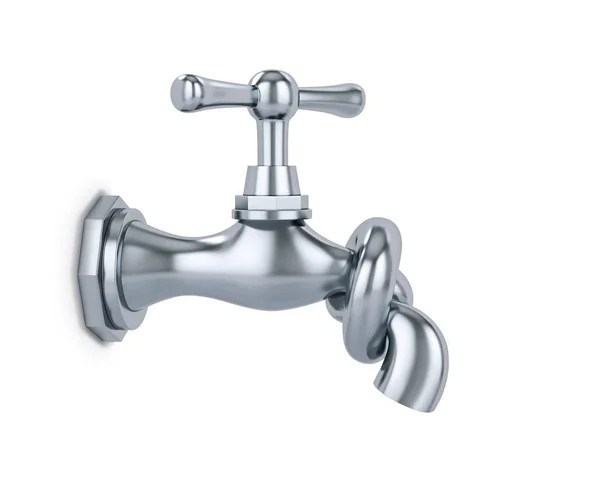 Musluk suyu su kavramı kaydetmek beyaz üzerinde izole düğüm bağladılar