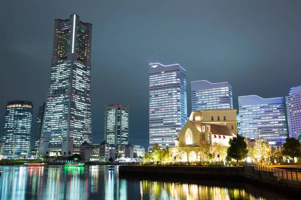 Ciudad de Yokohama por la noche — Foto de Stock
