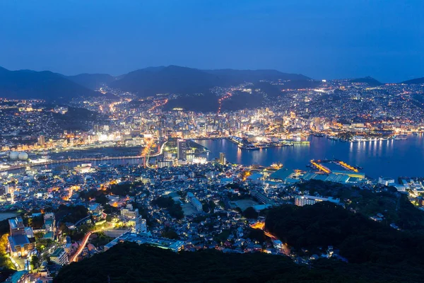 Noãní města Nagasaki — Stock fotografie
