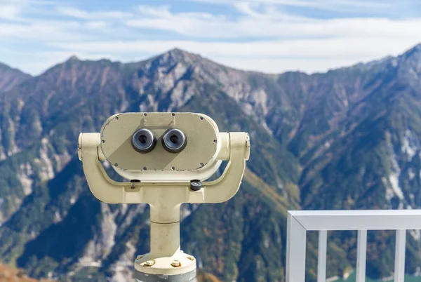 Tourist binocular at mountain — Stock Photo, Image