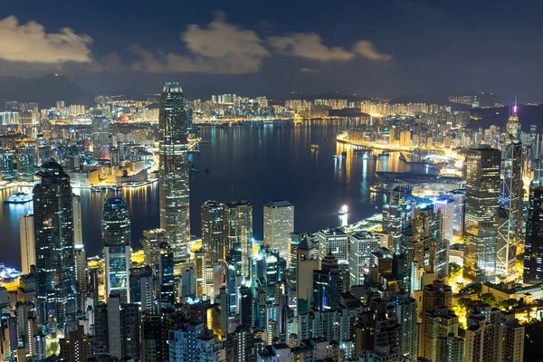 Hong kong stad på natten — Stockfoto