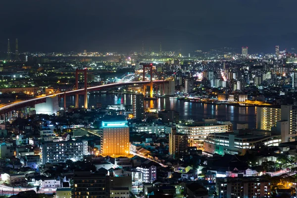 Kitakyushu Ciudad en Japón por la noche —  Fotos de Stock